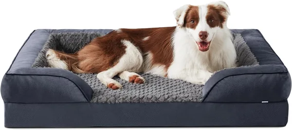 Lit orthopédique JOEJOY pour chiens de taille moyenne, 89 x 64 x 17 cm, Matelas en mousse mémoire, Imperméable et lavable
