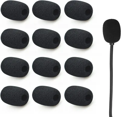 AQSQWQ 12x Écran de Vent en Mousse pour Microphone Lapel, Casque Microphone Mini, Foie de Microphone