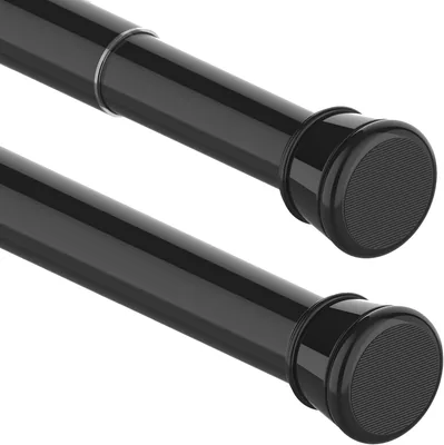 Paire de Rods à Rideau Télécommandée, Sans Perçage, 83-160 cm, Noir, 25 mm
