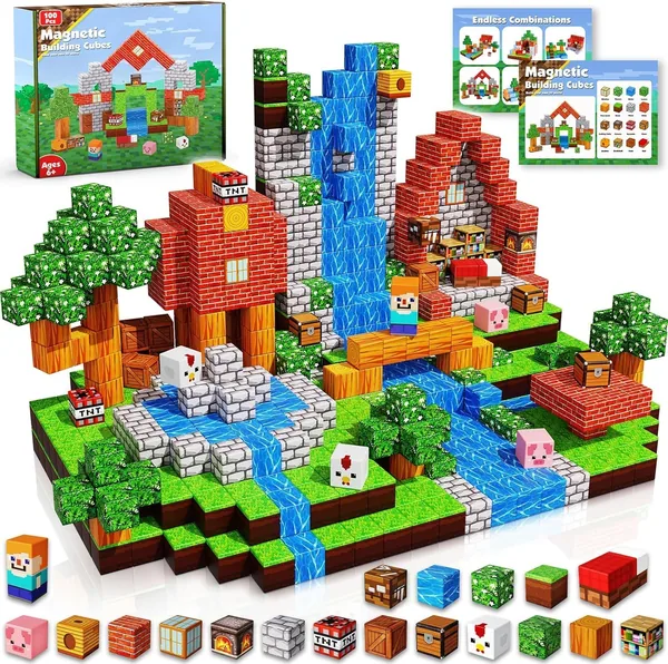 GraceDuck Magnetic Blocks 100PCS Magnet Toy Building Game