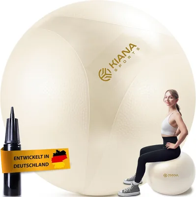 Kiana Sports Turnball & Sitzball - 4 Größen - Deutsche Entwicklung - Rutschfester Yoga-Ball mit Noppen - Extra Dick und Robust