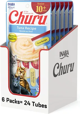 Inaba Churu Senior Premios Gato Mayor Atún Pack 6 Bolsas 24 Tubos - 7% de descuento