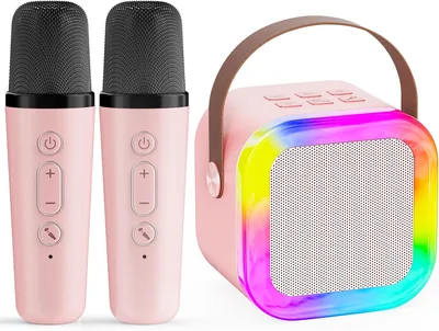 Kids Karaoke Machine 2 Mics Light 5% Off