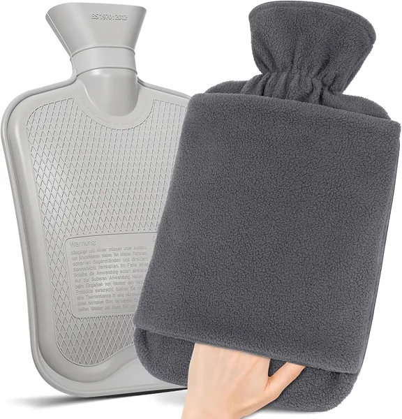 MUPAS Bottiche de Chaleur avec Couverture en Non-Tissée - Grande Bottiche de Chaleur 2L Imperméable Douce avec Poches Kangourou