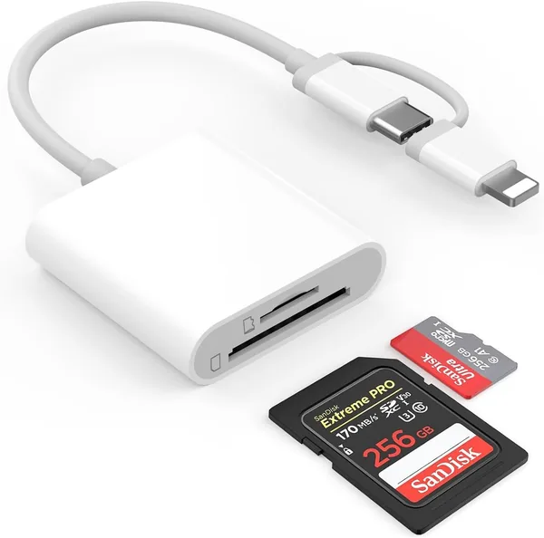 SD kaartlezer voor telefoon/tablet/camera, USB C, micro, plug & play geheugenkaartlezer - 15% Off