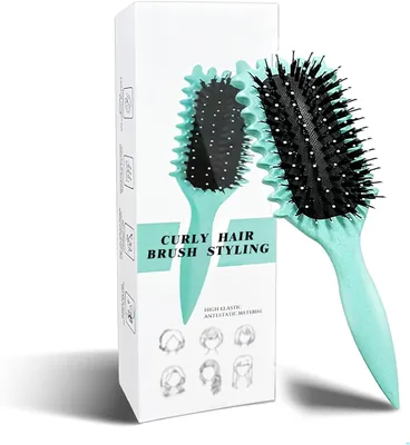 Brosse à cheveux démêlante pour hommes et femmes, séparation des boucles, réduction de la traction et des frisottis (Vert, 24 cm) | 88% de réduction