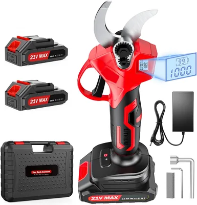 XIAZIR 35mm Batteriutstyrt Elektrisk Snittkniv med Bruslöst Motor, Trädgårdskniv med LCD-Displen, 2×21V 2000mAh B - 19% Off