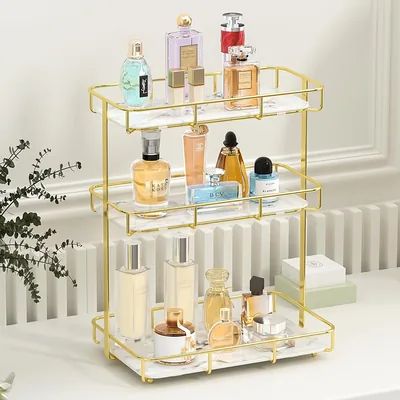 Stainless Steel Bathroom Organizer - Makeup & Perfume Display Rack