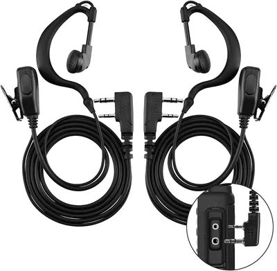 Auriculares de Radio Bidireccional VistaRise con Ganchos para la Oreja y Micrófono, Paquete de 2, Compatibles con Kenwood