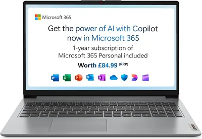 Lenovo IdeaPad 1, 15 inch Full HD Laptop, Intel Celeron N4500, 4GB RAM, 128GB eMMC, Windows 11 Home 
