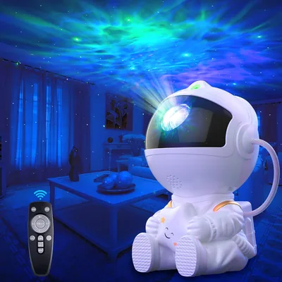 Projecteur Macchiatto Astronaute Ciel Étoilé, 8 Modes Nébuleuse, Galaxie avec Télécommande, Rotation 360° pour Enfants
