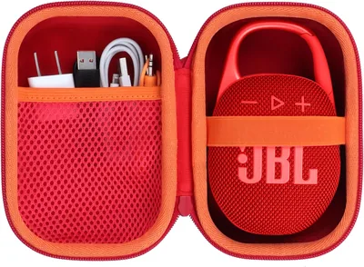 Hard Case for JBL Clip 5 Clip 4, Red | Portable Speaker Bag