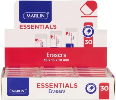 Marlin Essentials Eraser 30-Piece Set, 35mm x 15mm (Save 31%)