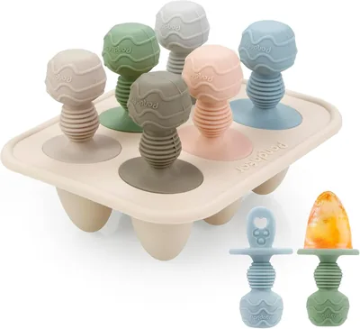 PandaEar Silikon Eiswürfelformen, Mini Muttermilch-Eiswürfelform mit Stäbchen und 6 Kammern für Babys Zahnungshilfe Gefrorene Muttermilch