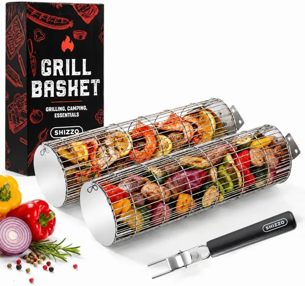Side Öppnings Grilla Korb, Stor Portabel Outdoor Camping Accessori, 23% Rabatt