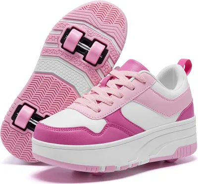 ANEFUN Roller Schaatsen voor Kinderen, Meisjes en Jongens - Verwijderbare Mode Sneakers met Wielen
