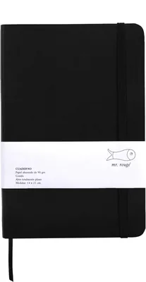 Mr. Rouge - Cuaderno grueso A5 para escribir, sketchbook, bullet journal, 360 páginas, cosido. HECHO A MANO (Liso, Negro) Mejor Oferta