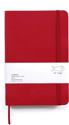 Mr. Rouge - Cuaderno grueso A5 para escribir, sketchbook, bullet journal, 360 páginas, cosido. HECHO A MANO (Liso, Rojo) - Mejor Precio