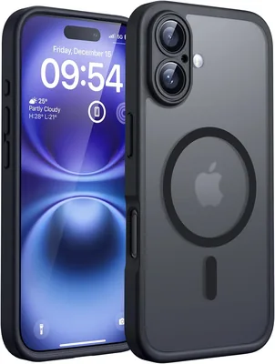 Étui magnétique Tocol pour iPhone 16 6.1 pouces, compatible MagSafe, protection améliorée de l'objectif, mate transparent mince avec protection contre les chocs