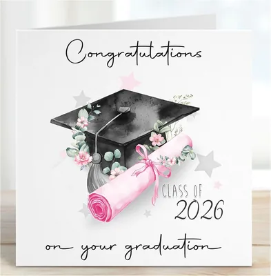 Graduation Card - Pink Congratulations Gift