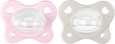 Chicco Dondolini in Silicone Morbido Doppio, 2-6 Mesi, Set di 2 con Colore a Due Toni, Promuovono la Respirazione