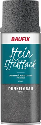 BAUFIX Steinoptik-Lackierung Dark Grey Matt 400 ml für Oberflächen wie Verputz, Beton, Mauerwerk, Gipsplatten, Tapeten