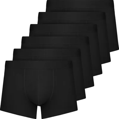 QINCAO Hommes Boxers Courts Pack de 6, Coton sans Logo, Coupe Confortable | Coton de Haute Qualité, Ajustement Parfait, Sans Boulon