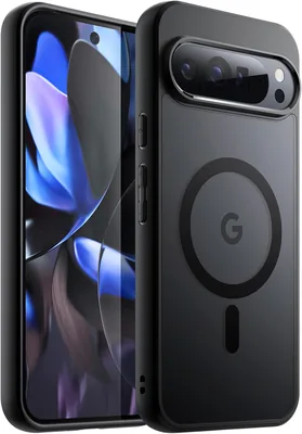 JETech Magnetisk Case för Google Pixel 9/9 Pro 2024, Kompatibel med MagSafe, Lummig Matte Bak Shockproof Telefoncase (Black
