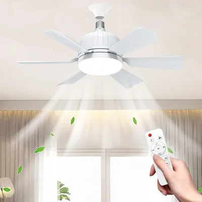 MeoYlaery E27 Ceiling Fan with Light & Remote