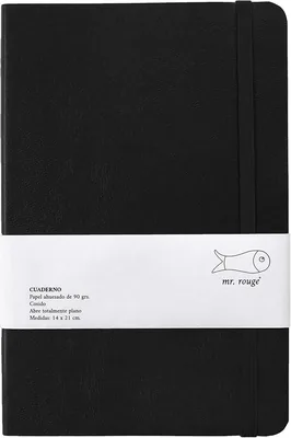 Mr. Rouge - Cuaderno de Tapa Dura A5 para Escribir, Tomar Notas, Sketchbook, Journal, Cosido. Hecho a Mano (Puntos, Negro) Mejor Oferta