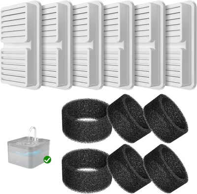 Filtres PawPoll pour Fontaine à Eau pour Chat, 12 Filtres + 12 Éponges - Meilleure Offre