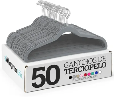 MAGMALIFE 50 Ganchos para Ropa de Terciopelo, Oferta Irresistible: 28% de Descuento