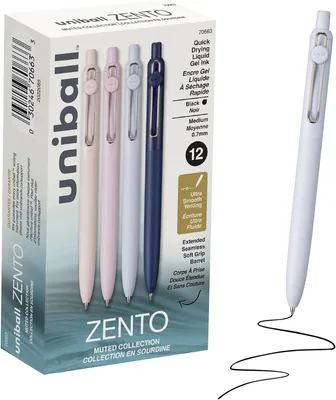 Uniball Zento Gel Ink Pens, 12 Black Medium Point - 31% Off