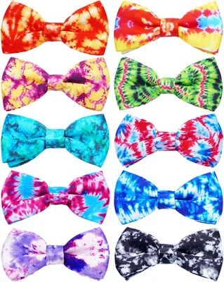 PET SHOW 10 Pack Tie Dye Dog Bow Ties - Large/Medium Dogs