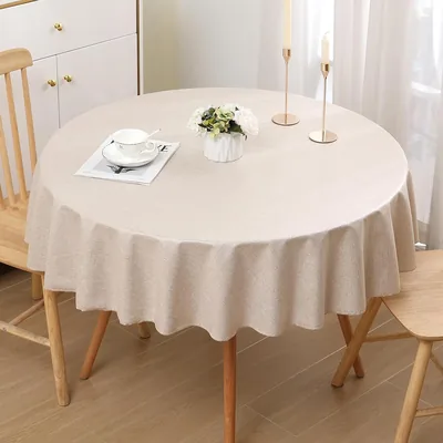 Homaxy Tafellak met Linnen Look Waterafstotend Lotus-effect 120 cm Beige | Lin