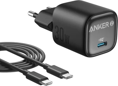 Anker 30W USB C Ladare, Kompakt GaN Fast Ladare, 3 gånger snabbare USB C Strömbrytare, Kompatibel med iPhone 16/15/14/13 - 34% Off