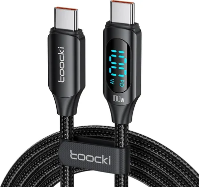 Kabel USB C do USB C 100W z wyświetlaczem LED, szybkie ładowanie PD QC5.0