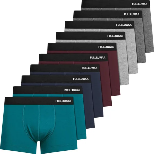 Fullluwaa Men's Boxer Shorts Pack of 10 Cotton Underpants Men Without Scratching