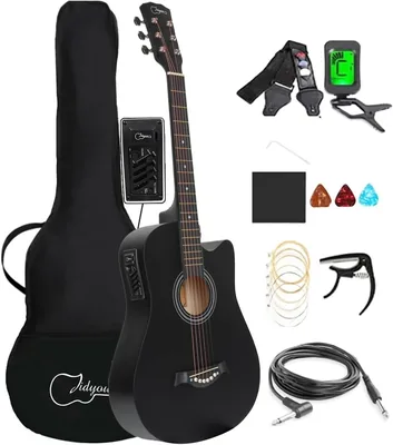 Guitarra Acústica Electroacústica de 38 Pulgadas con Accesorios