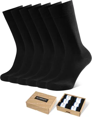 CLOSEMATE Mens Dress Crew Socks 6 Pairs Best Deal
