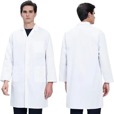Bata de Laboratorio Mujer y Hombre, Bata de Laboratorio Escolar, Grueso y Suave, Fácil de Cuidar, Ideal para Laboratorios