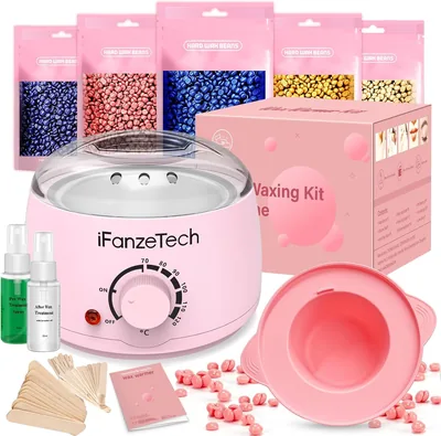 iFanzeTech Haarverwijderingsset: Warme Kaars met 500g Waxperlen voor het Gelaat - Potje