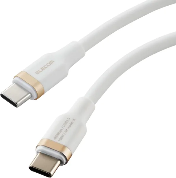 ELECOM USB Type C Cable 1m White Fast Charging PD Compatible