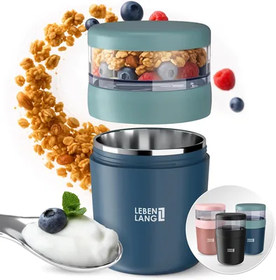 LEBENLANG Yogurt To Go Cup van RVS 22 oz - Isolerende Binnenwand