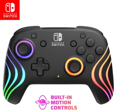 PDP Afterglow Wave Wireless Pro Controller for Nintendo Switch OLED, 8 RGB LED Lights - Best Deal