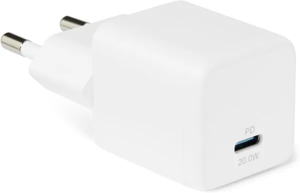 Basics USB C Nano GaN Fast Charging Wall Charger 20W 1 Port PD 3.1 Blanc