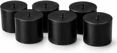 Velas Negras Pack de 6 - Pabilo Ecológico con Aroma Lluvia de Dinero (6x5 cm, 40 horas) - Mejor Oferta