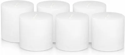 Velas Blancas Pack de 6 - Pabilo Ecológico con Aroma a Coco