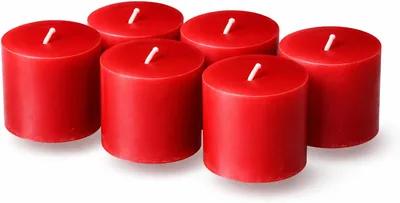 Velas Rojas Pack de 6 - Pabilo Ecológico con Aroma a Manzana Canela, Duración de 40 Horas. Ideal para Ambientación Romántica - Mejor Oferta