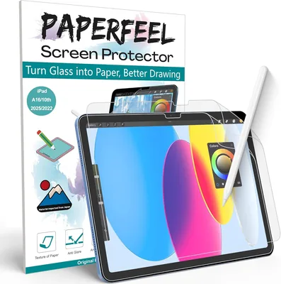 PAPERFEEL Pack of 2 Screen Protectors for iPad A16/11th/10th Gen 2025 2022 Protective Film | Matt pa